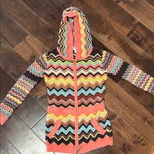 Missoni Orange Yellow Jean Jacket Vibrant Zigzag Pattern